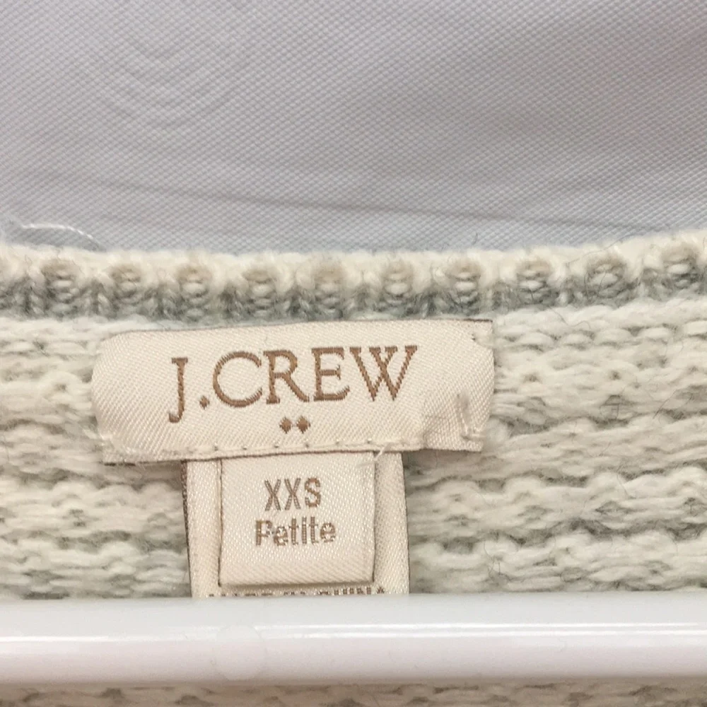 J. Crew womens Pullover Knit scoop neck Sweater long sleeves size XXS cream grey